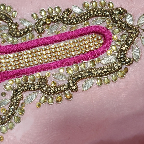 2 to 3 uear kids peach pink color patiala salwar suit beautiful gotta Patti work - Picture 3 of 4